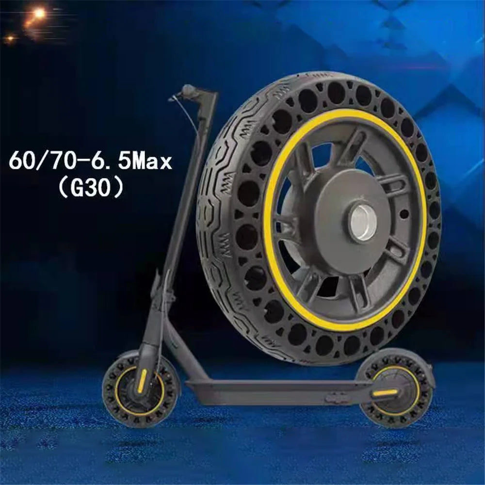 60/70-6.5 Scooter Tire Tubeless Explosion-proof Electric Bicycle Scooter Wear-resistant Solid Wheel for Ninebot Max G30 - Yellow - 4