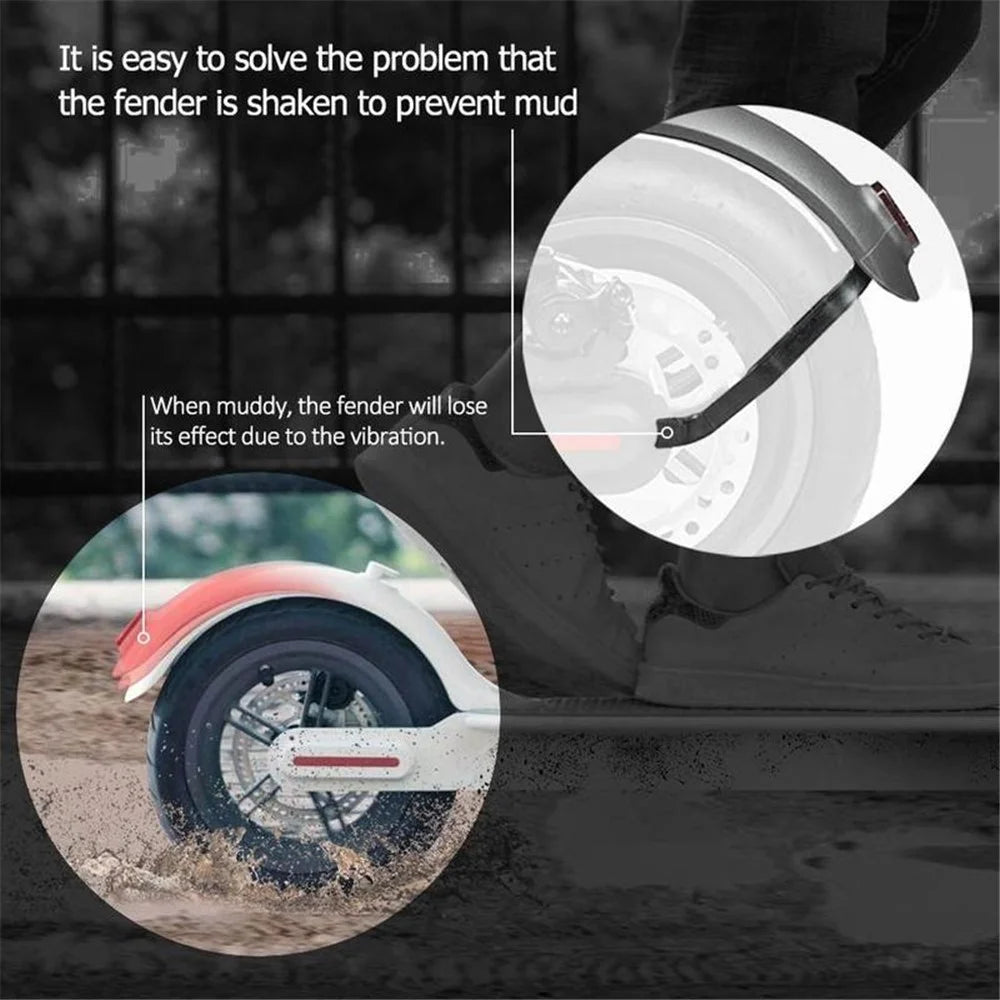 Rear Fender Bracket Kit for Xiaomi M365 Electric Scooter Replacement Accessory Foot Pad Gasket + Mudguard Gasket - Red - 7