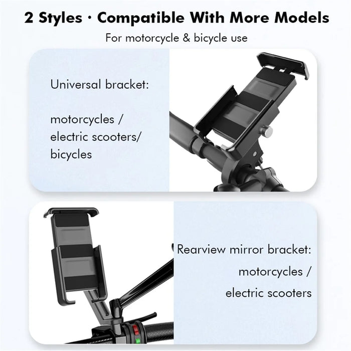 QX-21 Motorcycle E-Bike Bicycle Phone Stand Handlebar / Rear Mirror Mount Rotatable Phone Holder Bracket - 7