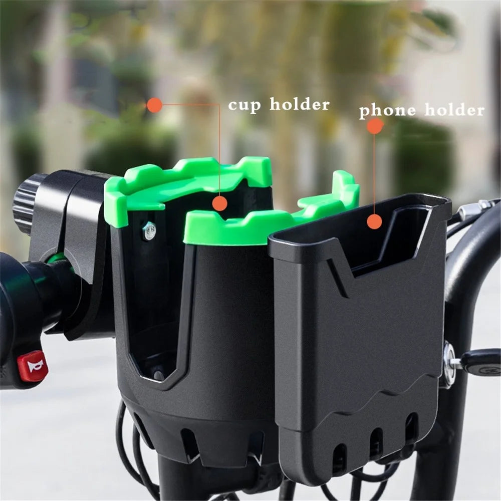 2-in-1 Bottle Cup Holder Cell Phone Holder Organizer Cycling Accessories for Bike Handlebar - Orange - 2