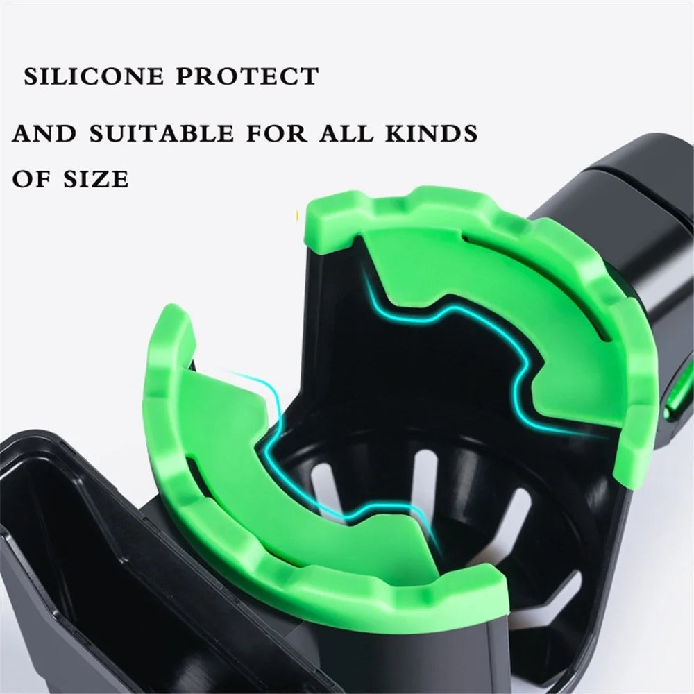2-in-1 Bottle Cup Holder Cell Phone Holder Organizer Cycling Accessories for Bike Handlebar - Orange - 3