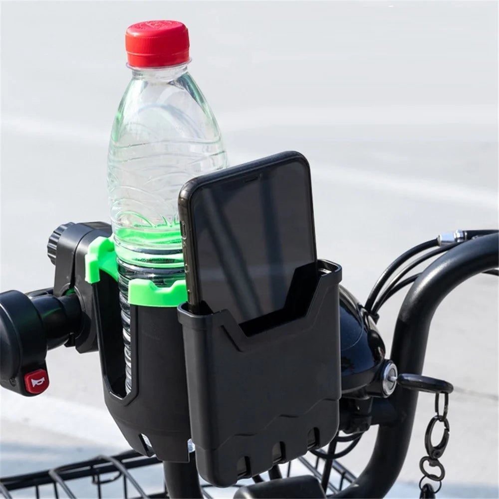 2-in-1 Bottle Cup Holder Cell Phone Holder Organizer Cycling Accessories for Bike Handlebar - Orange - 5