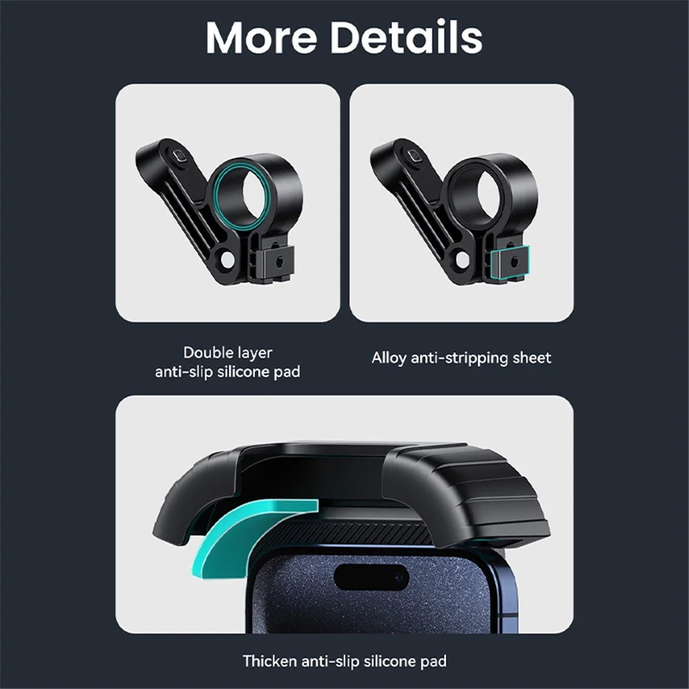 USAMS ZJ078 Bike Phone Holder Motorcycle Phone Mount Handlebar Cell Phone Clamp - 2