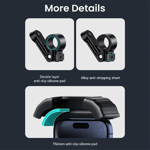 USAMS ZJ078 Bike Phone Holder Motorcycle Phone Mount Handlebar Cell Phone Clamp - 2