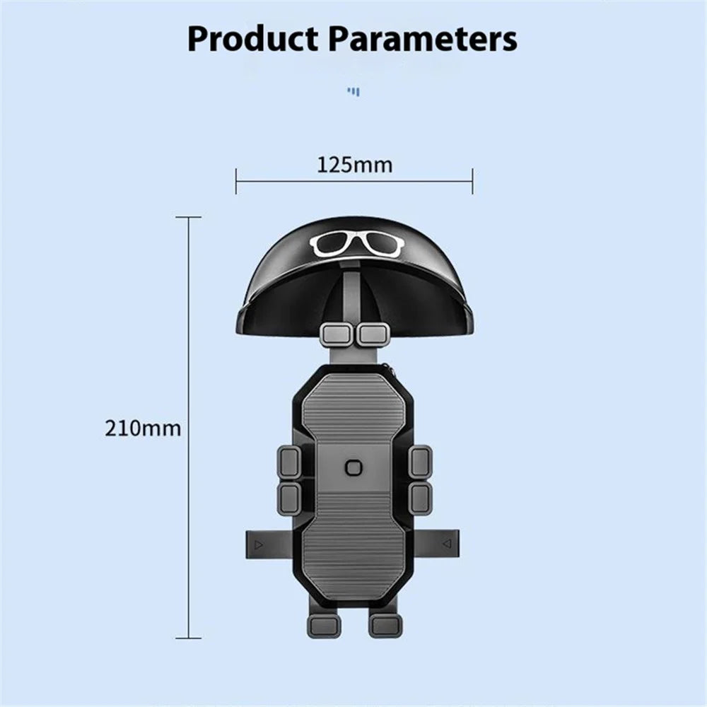 HL-M28 Nylon+ABS Motorcycle Phone Mount Holder Cell Phone Bike Holder with Helmet Shaped Sun Visor - For Handlebar - 7
