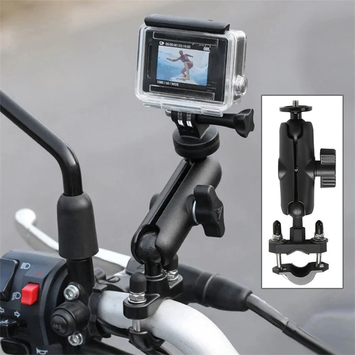For GoPro 11 / 10  / Insta360 One R Motorcycle Sports Camera Mount Holder Adjustable Support Stand - Handlebar Mount - 2