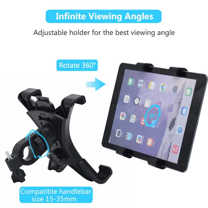 Universal 3.5-12 inch Motorcycle Bicycle Holder Mount Bracket Adjustable Tablet Stand - 6