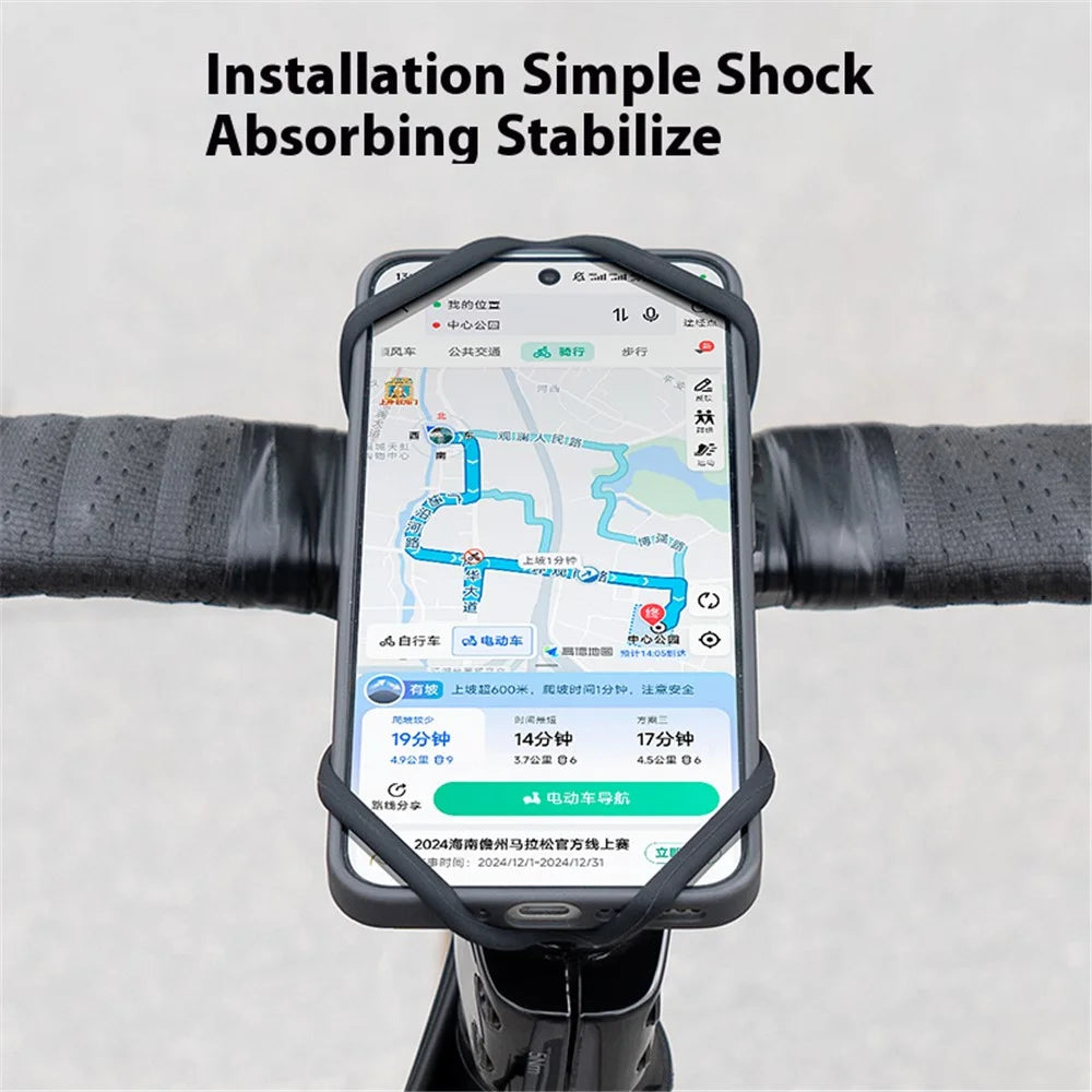 GUB P6 Silicone Phone Holder Bicycle E-Bike Scooter Folding Bike Cellphone Bracket - Black - 3