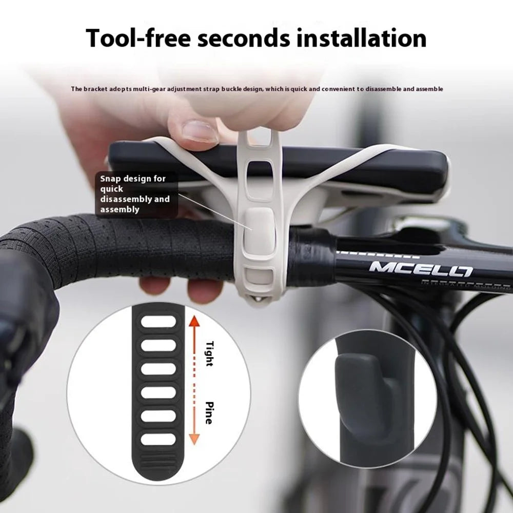 GUB P6 Silicone Phone Holder Bicycle E-Bike Scooter Folding Bike Cellphone Bracket - Black - 4