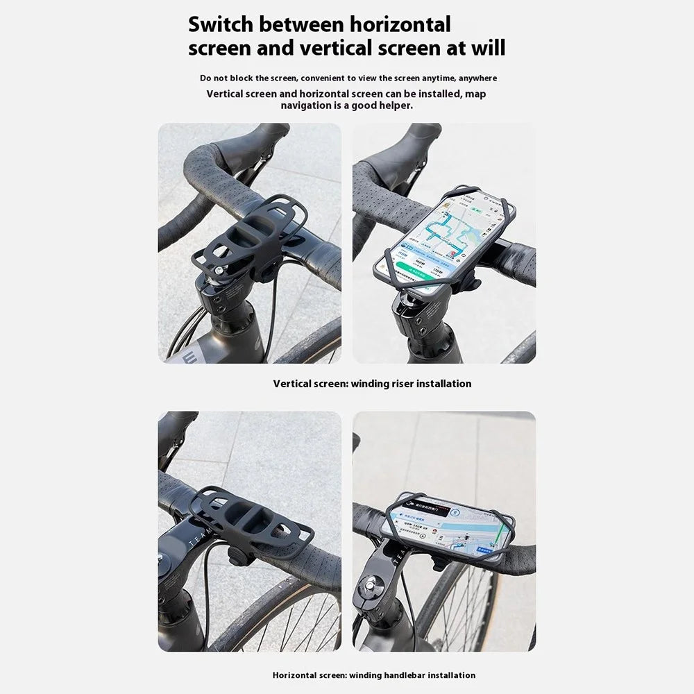 GUB P6 Silicone Phone Holder Bicycle E-Bike Scooter Folding Bike Cellphone Bracket - Black - 5