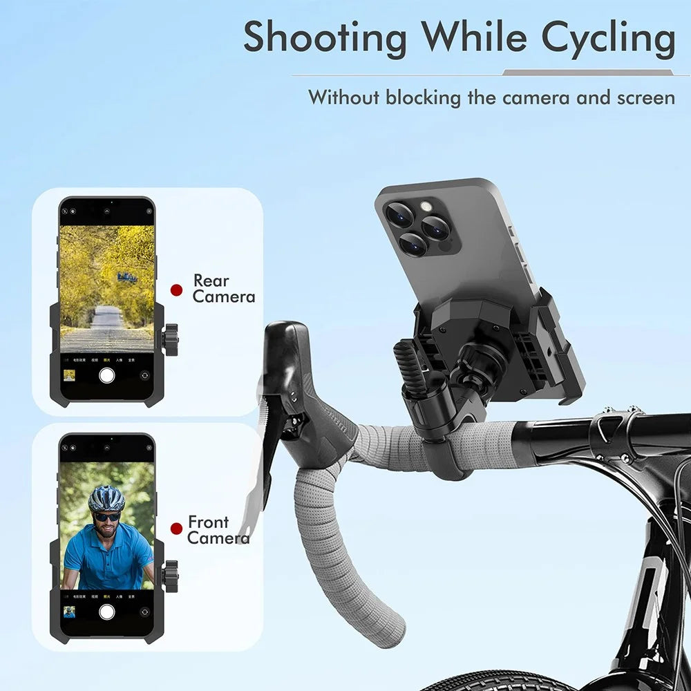 JGX001 Universal Bike Handlebar Mount Phone Holder for Mountain Road Bicycle Shockproof Cellphone Bracket - 4
