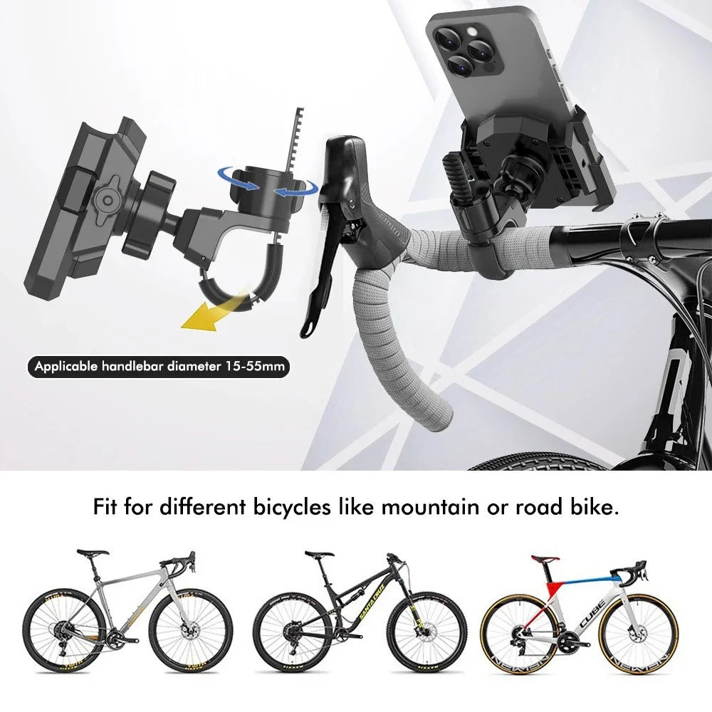 JGX001 Universal Bike Handlebar Mount Phone Holder for Mountain Road Bicycle Shockproof Cellphone Bracket - 6