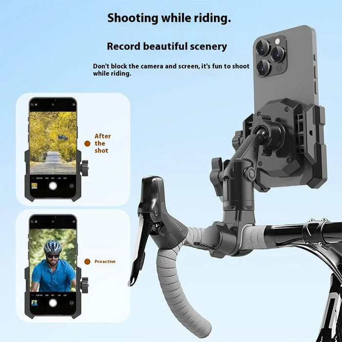JGX002 Bike Motorcycle Phone Mount 360 Degree Rotation Anti Shake Handlebar Bracket for Bicycle - 5