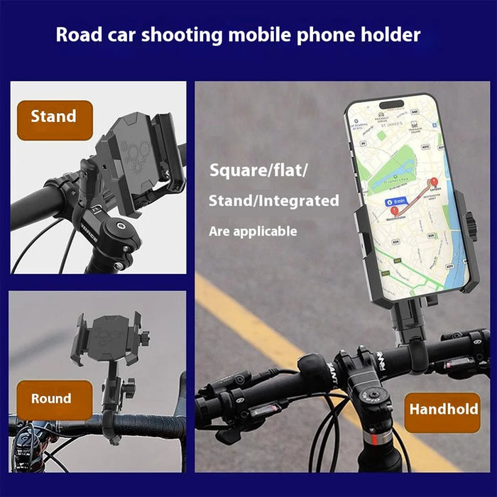 JGX002 Bike Motorcycle Phone Mount 360 Degree Rotation Anti Shake Handlebar Bracket for Bicycle - 7