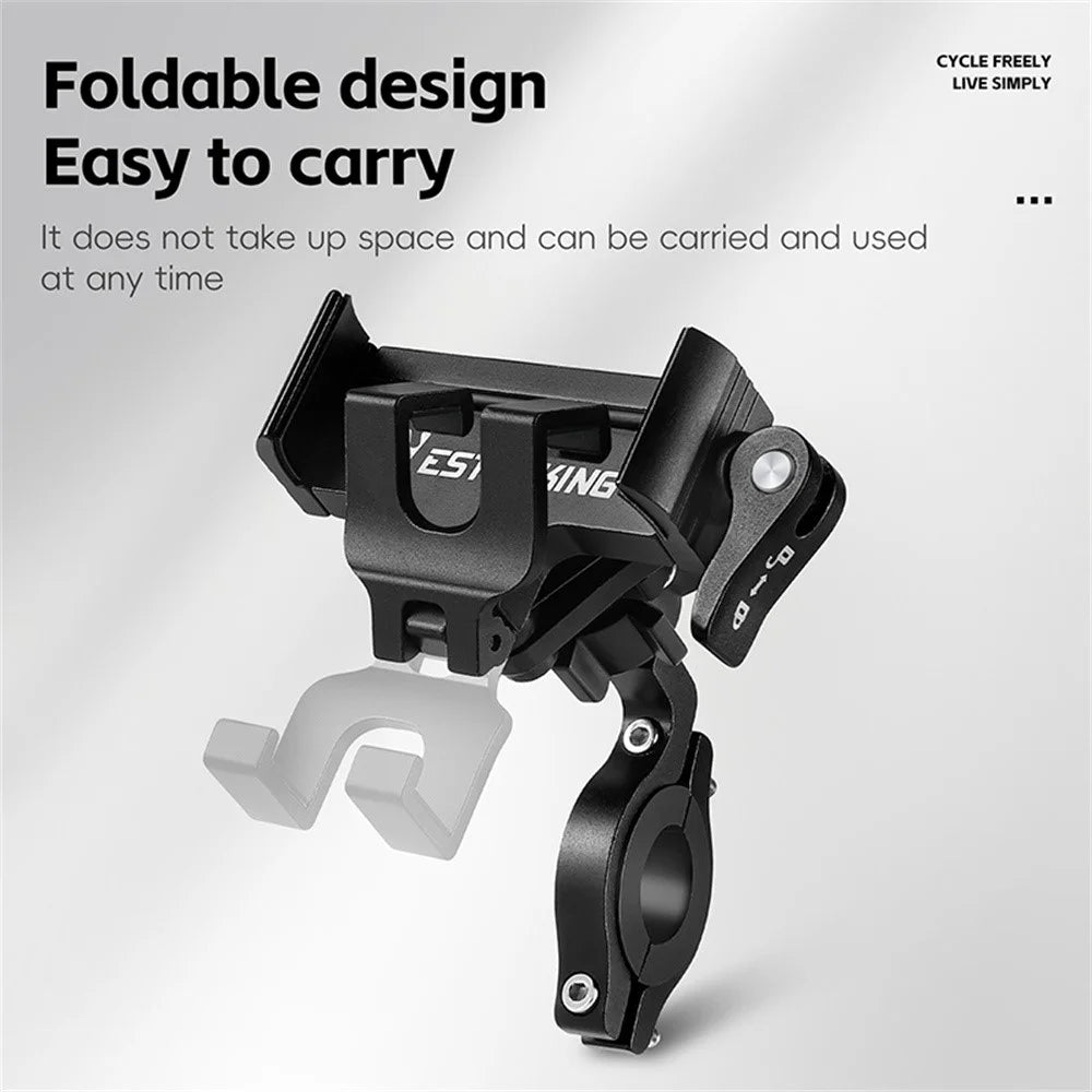 WEST BIKING Bike Phone Mount 360 Degree Rotation Aluminum Alloy Navigation Bracket for Road Mountain Bicycle - Black+Red / For Bike Handlebar - 5