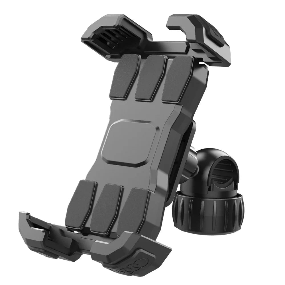 QX-25A Bicycle Handlebar Phone Mount 360 Degree Rotation Shockproof Navigation Holder for Motorcycle - Black - 1