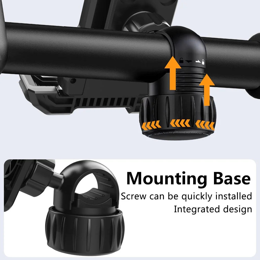 QX-25A Bicycle Handlebar Phone Mount 360 Degree Rotation Shockproof Navigation Holder for Motorcycle - Black - 4