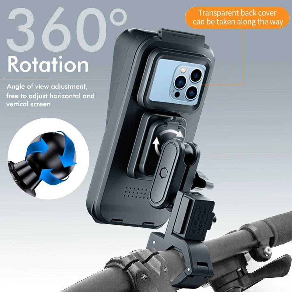 DS-MT4 Delivery Riders Motorcycle Phone Mount Waterproof Anti Fog Rotatable Bike Navigation Holder - 5