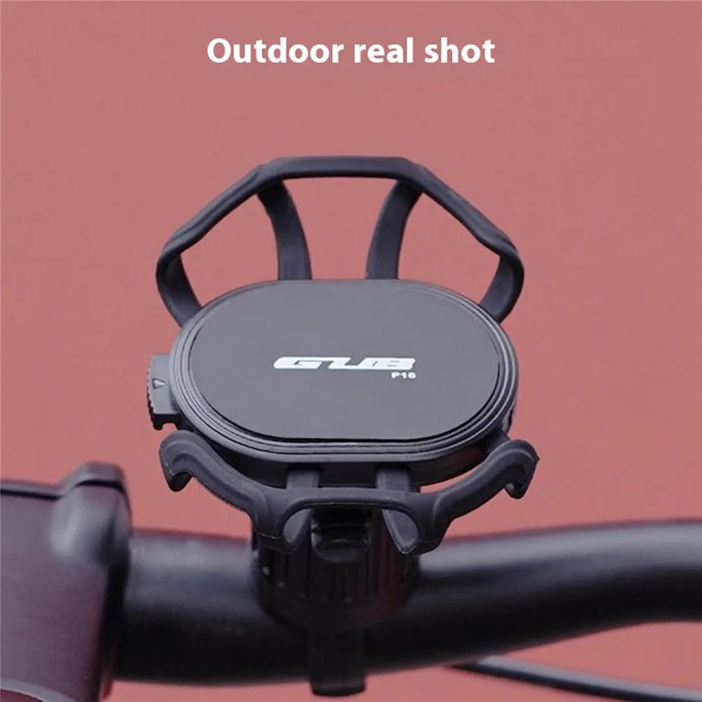GUB P16 Bike Phone Holder Rotatable Detachable Silicone Phone Mount for Bicycle E-Bike Scooter - Black - 7
