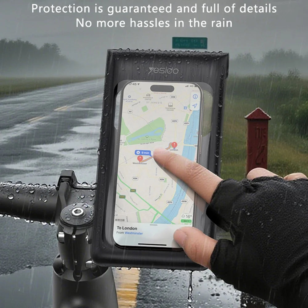 YESIDO C333 360 Degree Rotation Phone Holder Waterproof Bag for Bicycle Electric Bike Handlebar Mount - 3