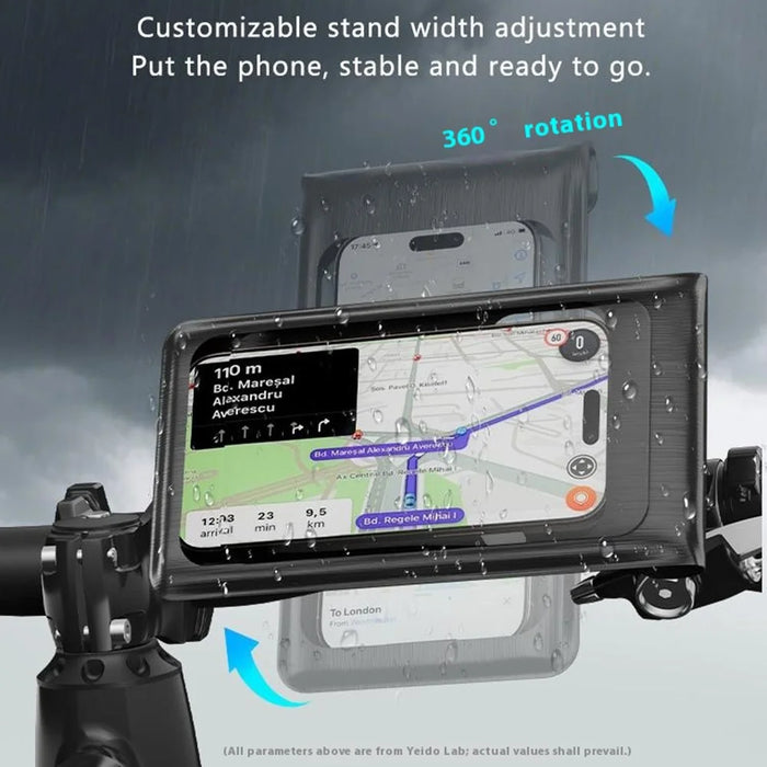 YESIDO C333 360 Degree Rotation Phone Holder Waterproof Bag for Bicycle Electric Bike Handlebar Mount - 6