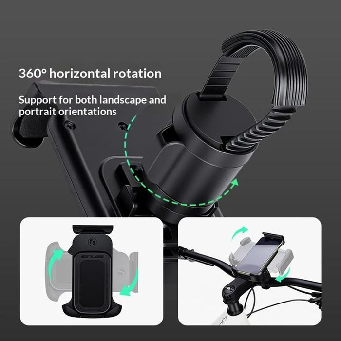 GUB P18 Rotatable Phone Mount for Bicycle  /  E-Bike  /  Scooter Shock Absorbing Quick Release Cellphone Bracket - 6
