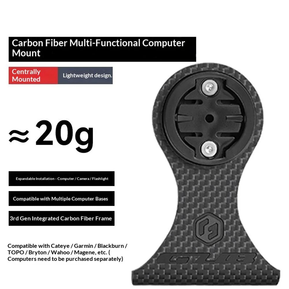 GUB 693 Multi-Functional Carbon Fiber Bike Computer Extension Mount for Garmin Cateye Wahoo Bryton Magene - 2