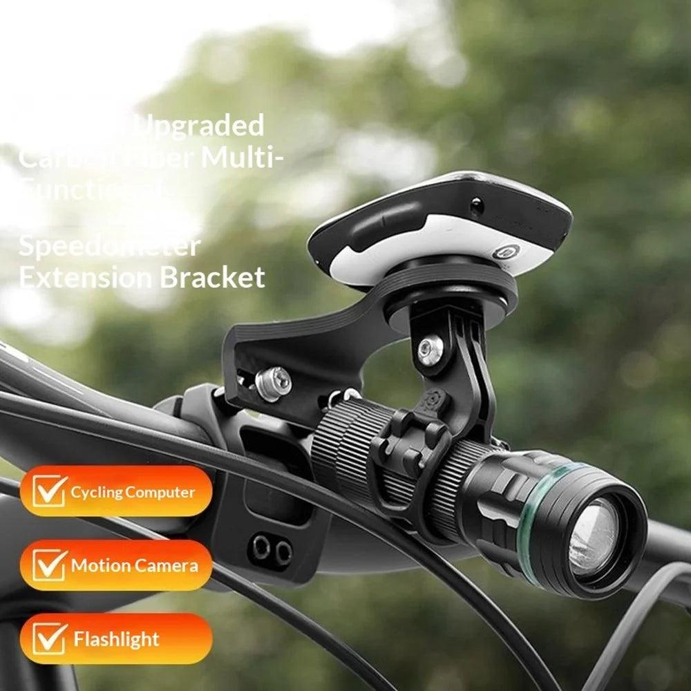 GUB 693 Multi-Functional Carbon Fiber Bike Computer Extension Mount for Garmin Cateye Wahoo Bryton Magene - 3