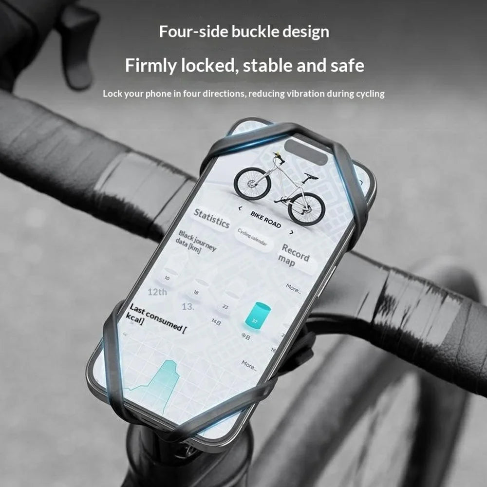 WEST BIKING YP0715097 Silicone Bike Phone Mount Anti-Slip Shockproof Cell Phone Holder Compatible with 4.5-6.7 inch Screen for Bicycle - 3