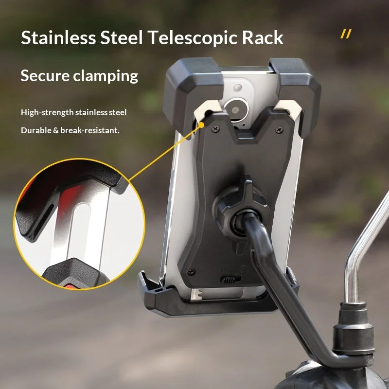 BENGGUO BG-1115 Anti-Shake Cellphone Holder 360 Degree Rotating Phone Mount for Bicycle/Motorcycle/E-Bike - Handlebar Mount/Black - 6