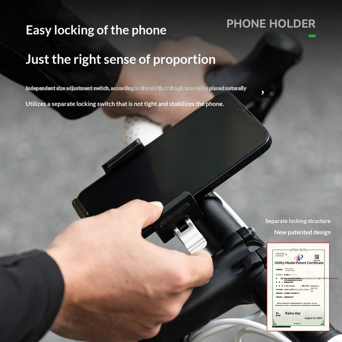 ROCKBROS 250016 Bike Phone Mount Quick Release Aluminum Alloy Cellphone Holder for Road Mountain Folding Bicycle - Clamp Ring - 3
