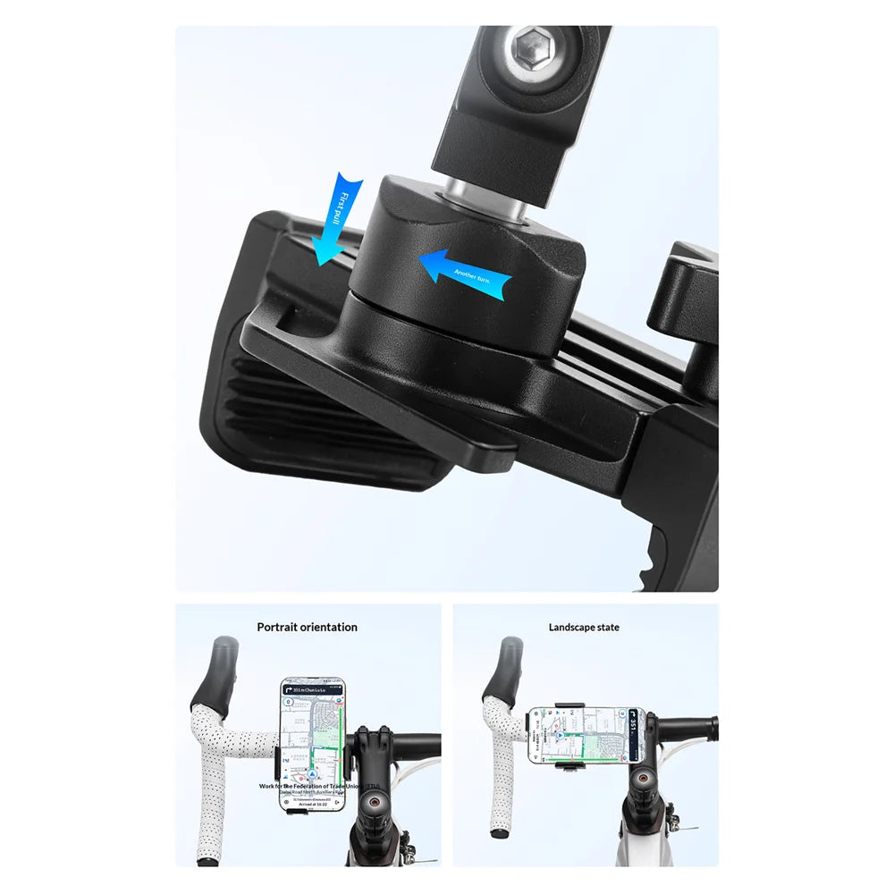 ROCKBROS 250016 Bike Phone Mount Quick Release Aluminum Alloy Cellphone Holder for Road Mountain Folding Bicycle - Clamp Ring - 7