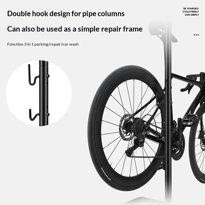 WEST BIKING YP0723029 Bike Repair Stand Floor Parking Rack Carbon Steel Road Mountain Bicycle Maintenance Rack - Black - 3