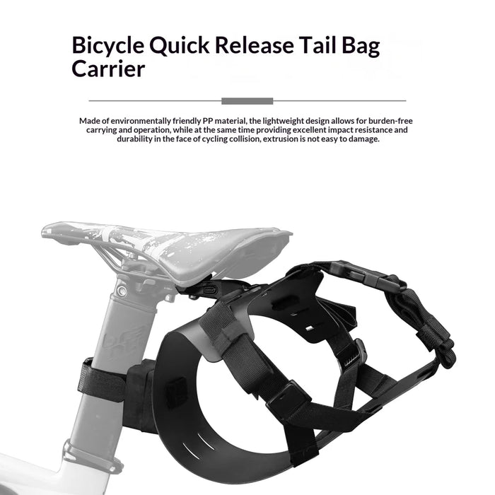 ENLEE EN-S26 Bike Quick Release Rear Rack Carrier Bracket for Mountain Road Bicycle Tail Bag - Black - 3