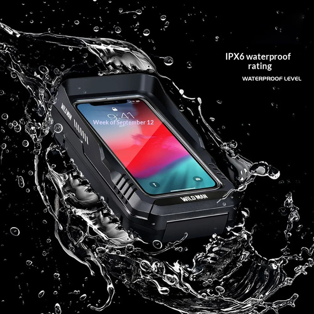 WILD MAN FK4 Bike Phone Holder IPX6 Waterproof Case 0.6L Touch Screen Cellphone Mount Handlebar Bag - Black/0.6L - 2