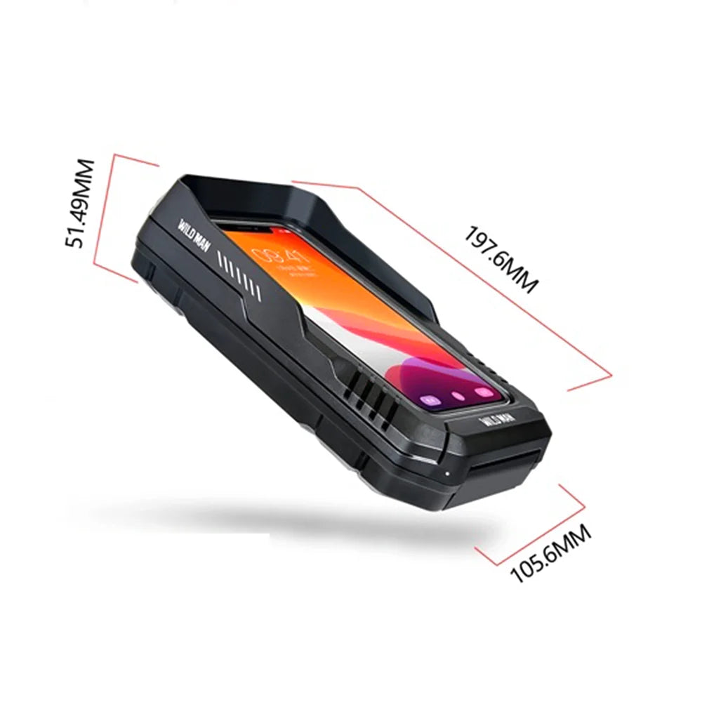 WILD MAN FK4 Bike Phone Holder IPX6 Waterproof Case 0.6L Touch Screen Cellphone Mount Handlebar Bag - Black/0.6L - 7