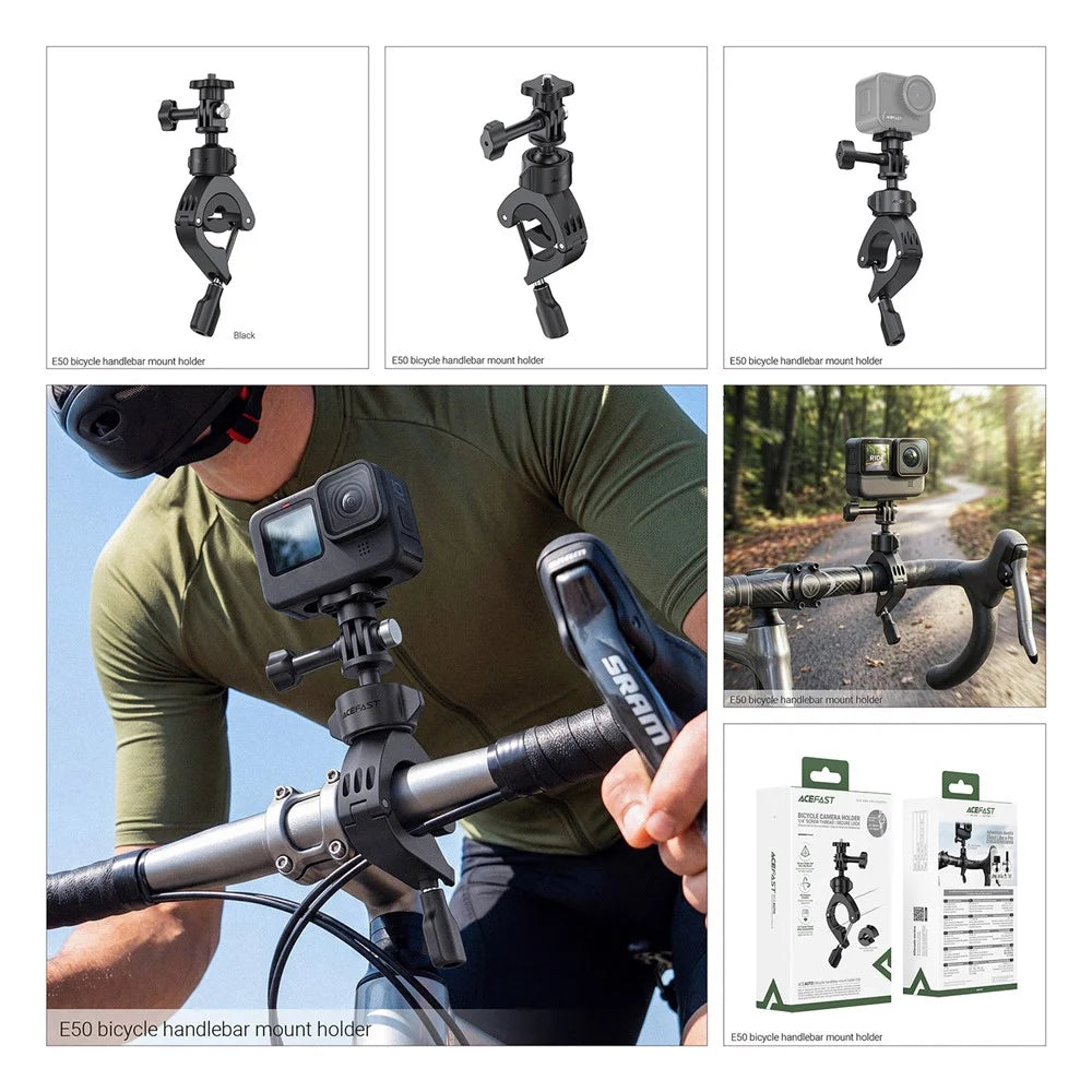 ACEFAST E50 Bicycle Handlebar Mount Holder 360-Degrees Rotation for Action Cameras Digital Cameras - 7