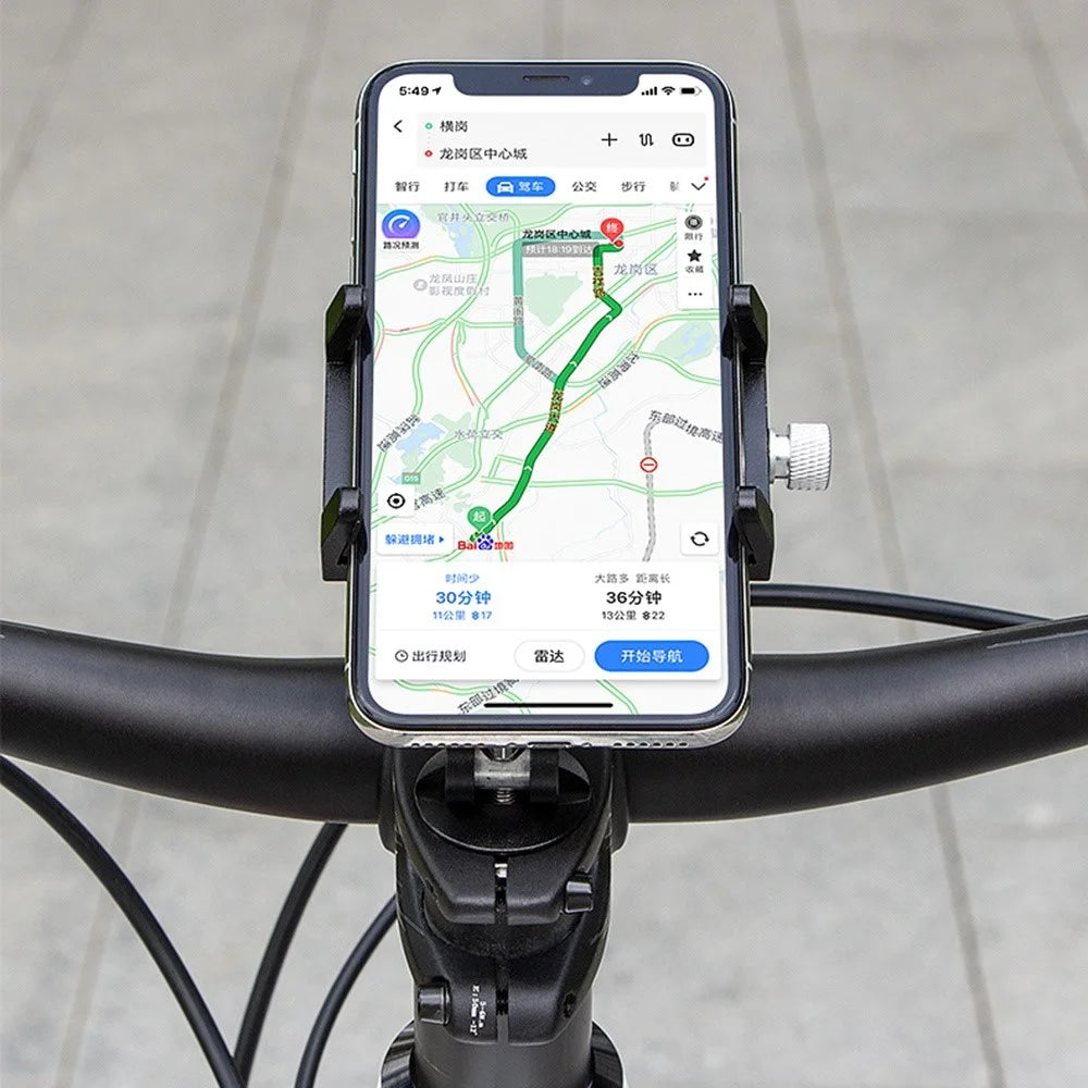 GUB G-93 Aluminum Alloy Handlebar Phone Holder Four Claws Clip Bicycle Phone Stand Support 270-Degree Rotating Cycling Accessories (Screw Mounted) - 3