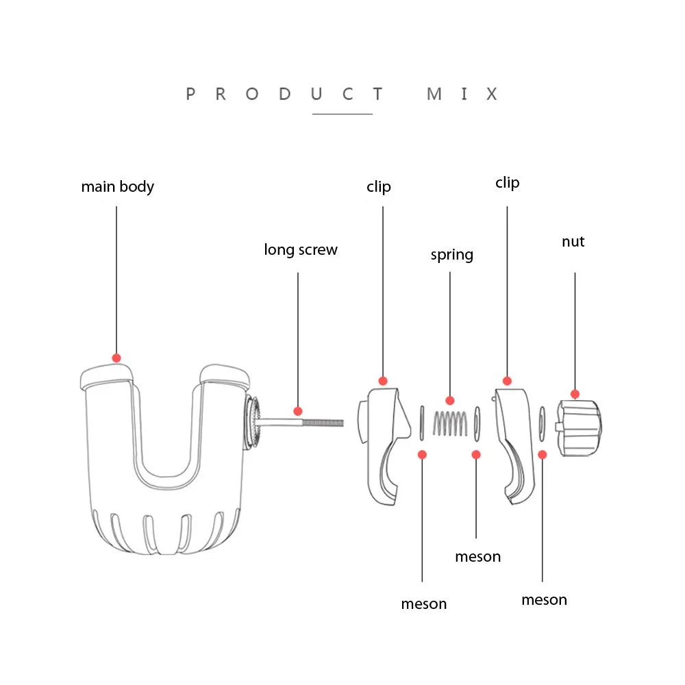 Stroller Cup Holder Universal Anti-slip 360 Degrees Rotation Drinks Milk Bottle Holder for Little Baby Stroller - 4