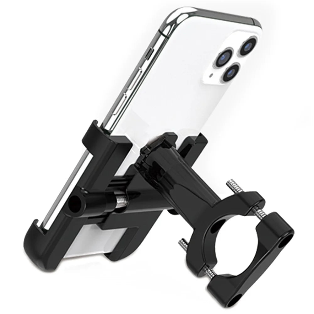 C1 Aluminum Alloy Bike Phone Holder Rotatable Bicycle Handlebar Mount Cellphone Bracket - Black - 1