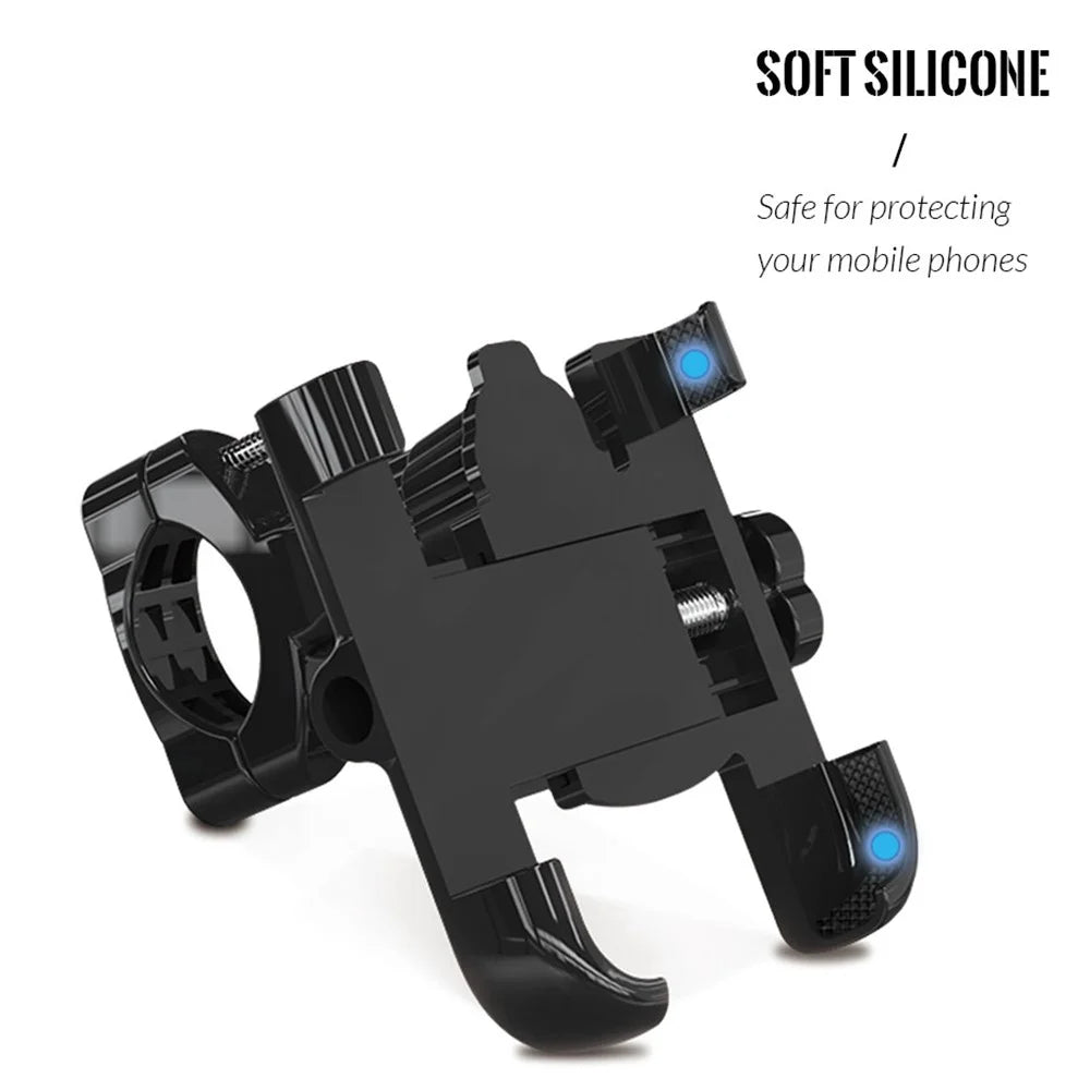 C1 Aluminum Alloy Bike Phone Holder Rotatable Bicycle Handlebar Mount Cellphone Bracket - Black - 5