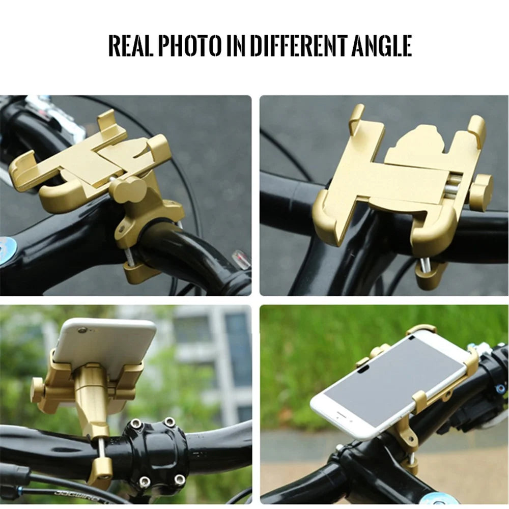 C1 Aluminum Alloy Bike Phone Holder Rotatable Bicycle Handlebar Mount Cellphone Bracket - Black - 7