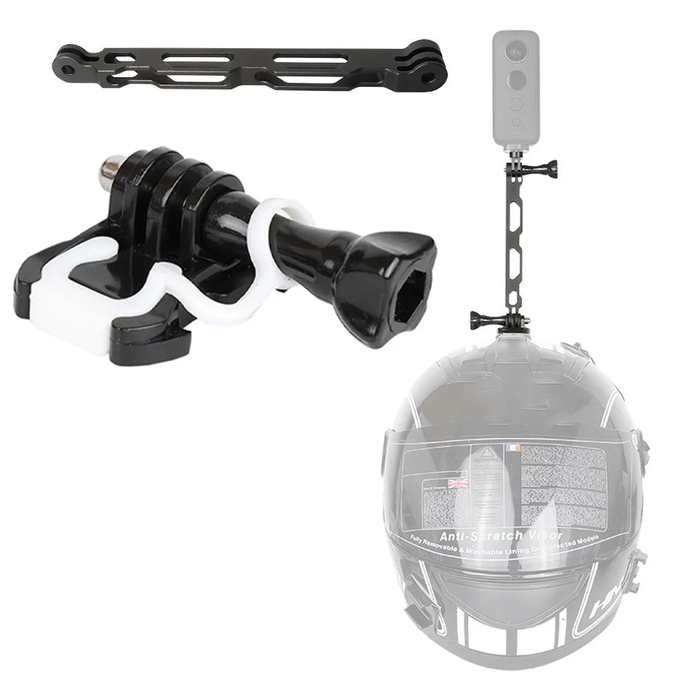For Insta360 Action Camera Aluminum Alloy Helmet Bracket Mount Set with Extension Arm - 1