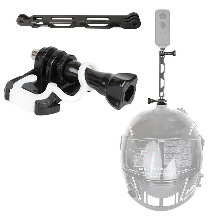 For Insta360 Action Camera Aluminum Alloy Helmet Bracket Mount Set with Extension Arm - 1