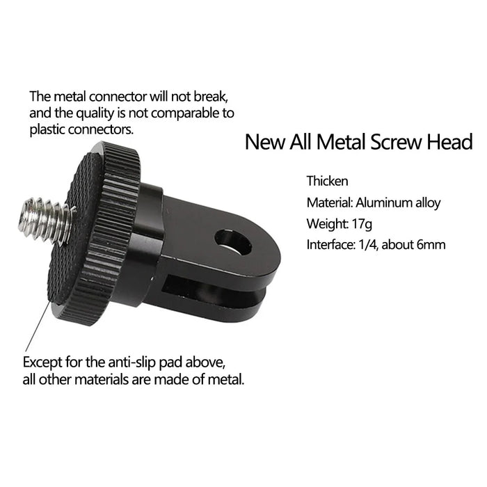 For Insta360 Action Camera Aluminum Alloy Helmet Bracket Mount Set with Extension Arm - 4