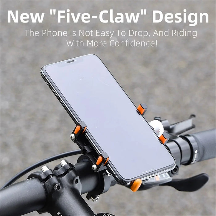 WEST BIKING YP0715066 Bike Handlebar Mount Phone Holder Aluminum Alloy Bicycle Cellphone Bracket - Black - 6