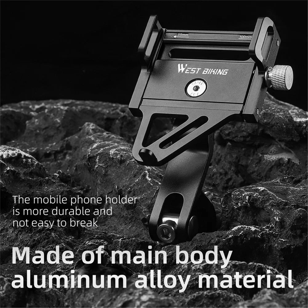WEST BIKING YP0719360 MTB Road Bicycle Phone Holder Aluminum Alloy Bike Headset Mounted Phone Stand - 4