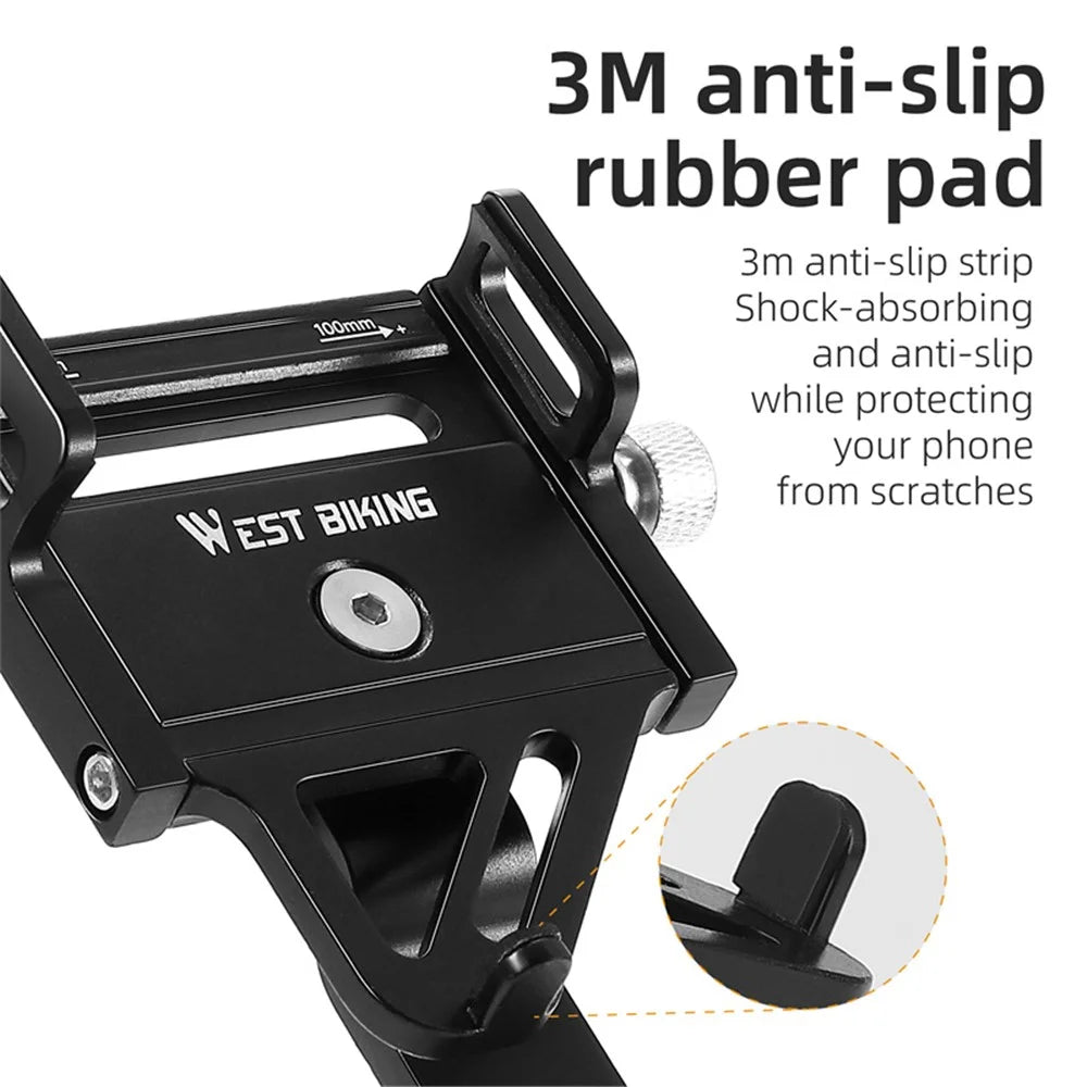 WEST BIKING YP0719360 MTB Road Bicycle Phone Holder Aluminum Alloy Bike Headset Mounted Phone Stand - 5