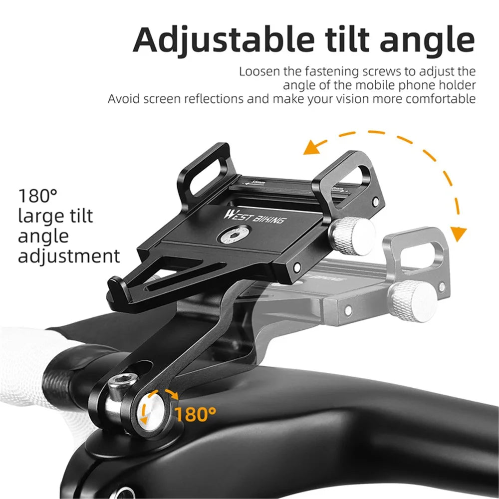 WEST BIKING YP0719360 MTB Road Bicycle Phone Holder Aluminum Alloy Bike Headset Mounted Phone Stand - 7