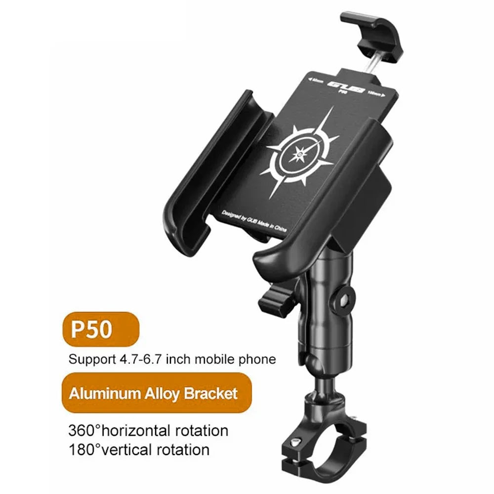 GUB P50 E-Bike Bicycle Motorcycle Cellphone Bracket Aluminum Alloy Cycling Phone Holder - Handlebar Clip Mount - 2